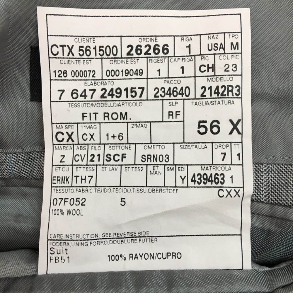 Ermenegildo Zegna Su Misura 15 Mil Mil 15 Gray Three Button Blazer Jacket 56 - Picture 11 of 12